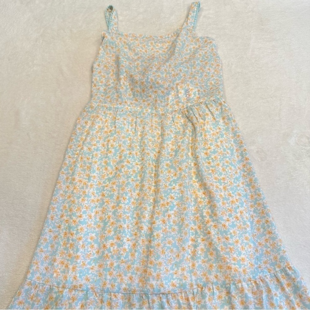 NWT Sienna Sky High Neck Sleeveless Floral Tie Back Midi Dress - Picture 13 of 13